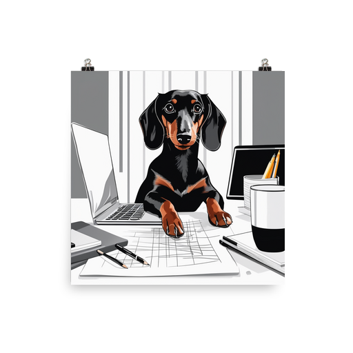 PugMug Custom Black Dachshund Poster