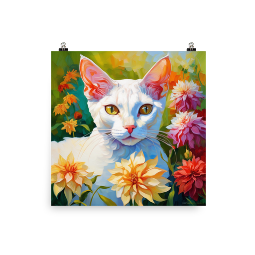 PugMug Custom White Devon Rex Cat Poster