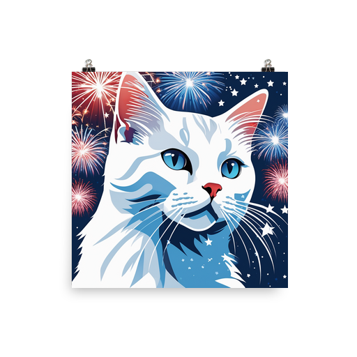 PugMug Custom White Companion Cat Poster