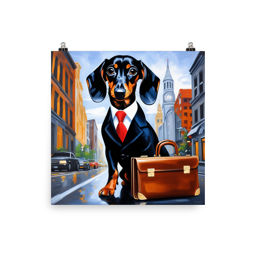 PugMug Custom Black Dachshund Poster