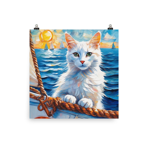 PugMug Custom White Companion Cat Poster