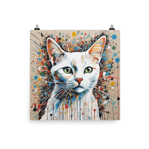 PugMug Custom White Companion Cat Poster