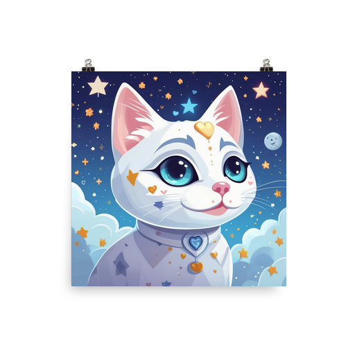 PugMug Custom White Companion Cat Poster