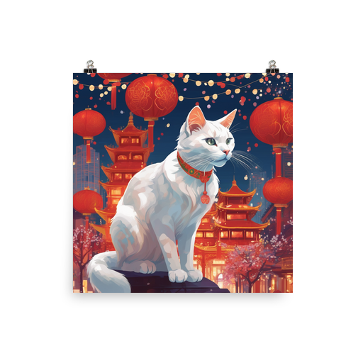 PugMug Custom White Companion Cat Poster