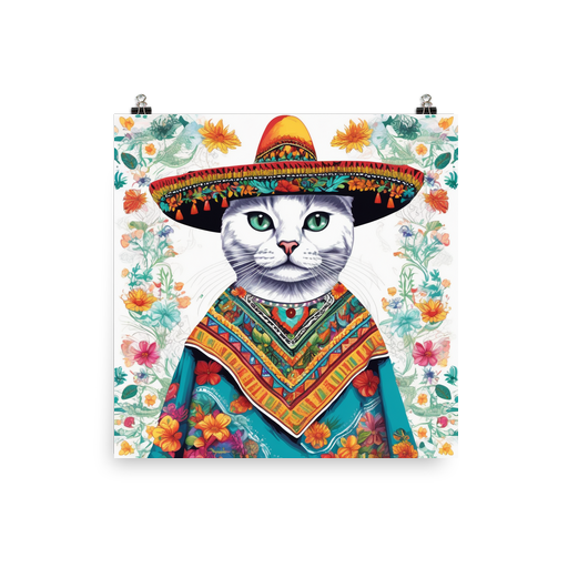 PugMug Custom White Companion Cat Poster