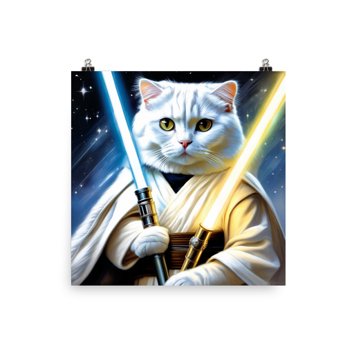 PugMug Custom White Scottish Fold Cat Poster