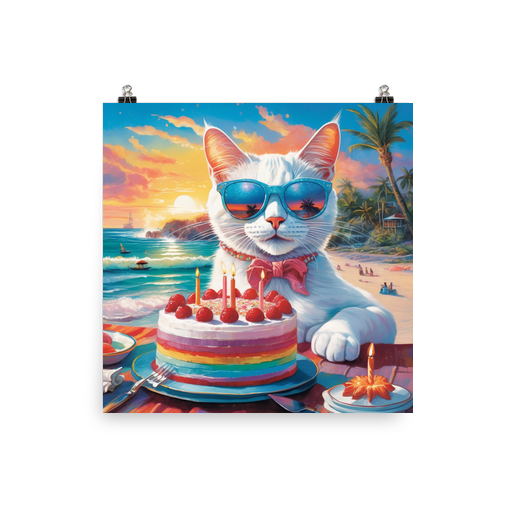 PugMug Custom White Companion Cat Poster