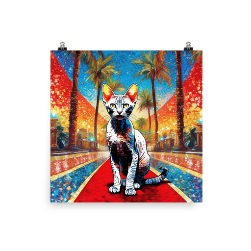 PugMug Custom Tabby Devon Rex Cat Poster