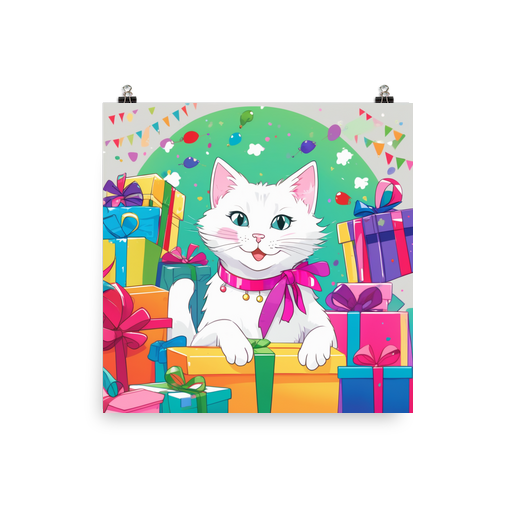 PugMug Custom White Companion Cat Poster