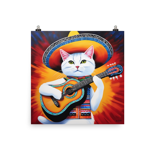 PugMug Custom White Companion Cat Poster