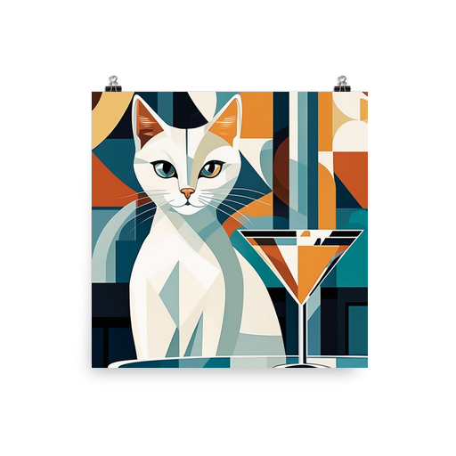 PugMug Custom White Companion Cat Poster