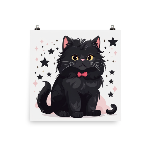 PugMug Custom Black Persian Cat Poster
