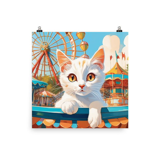 PugMug Custom White Companion Cat Poster