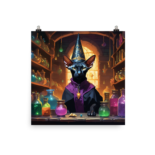 PugMug Custom Black Sphynx Cat Poster