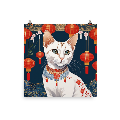 PugMug Custom White Abyssinian Cat Poster