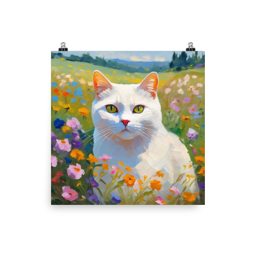 PugMug Custom White British Shorthair Cat Poster