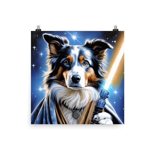 PugMug Custom Blue Merle Border Collie Poster