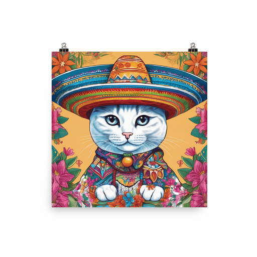 PugMug Custom White Companion Cat Poster