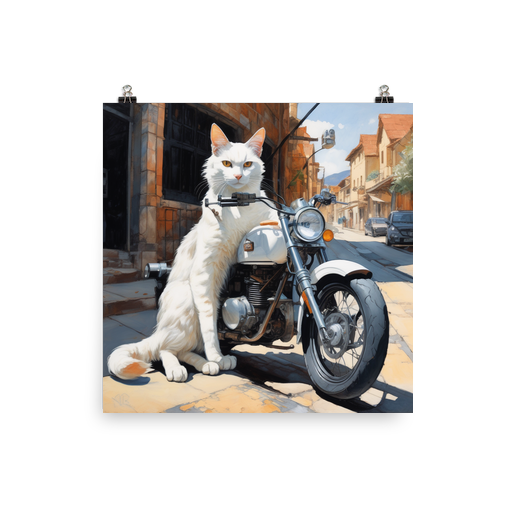 PugMug Custom White Companion Cat Poster