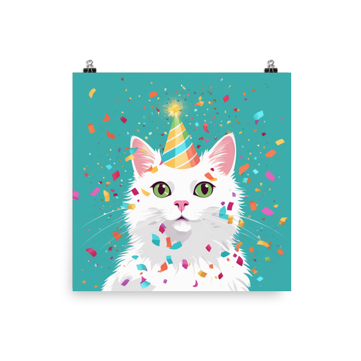 PugMug Custom White Companion Cat Poster