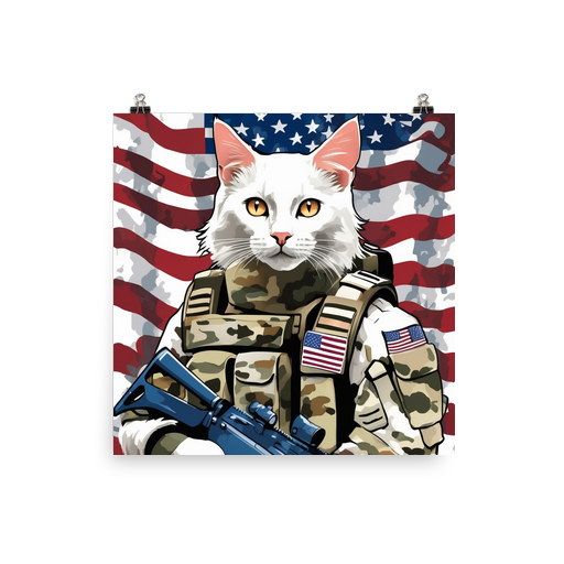 PugMug Custom White Companion Cat Poster