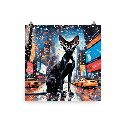 PugMug Custom Black Sphynx Cat Poster