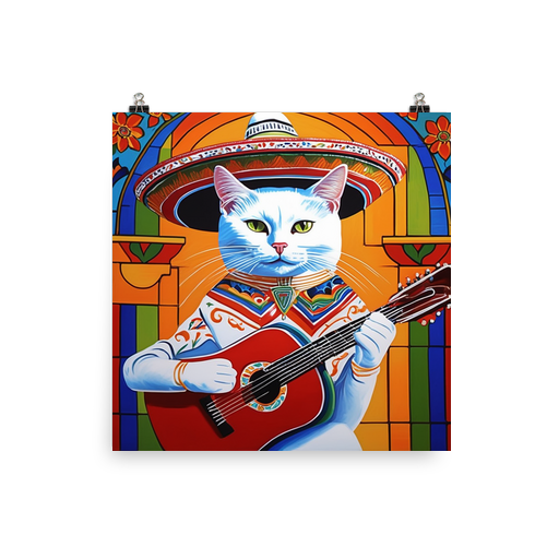 PugMug Custom White Companion Cat Poster