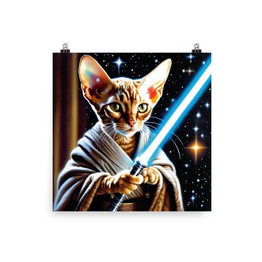 PugMug Custom Tabby Devon Rex Cat Poster