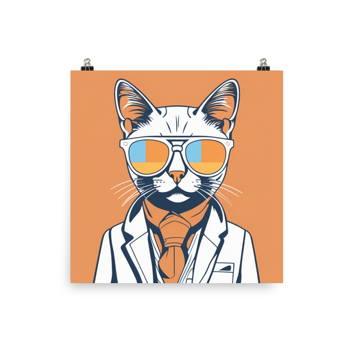 PugMug Custom White Companion Cat Poster