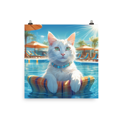 PugMug Custom White Companion Cat Poster