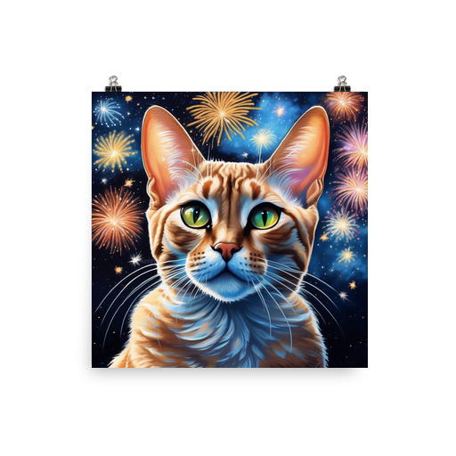 PugMug Custom Tabby Devon Rex Cat Poster