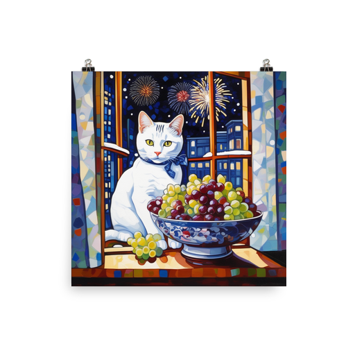 PugMug Custom White American Shorthair Cat Poster
