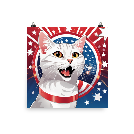 PugMug Custom White Companion Cat Poster