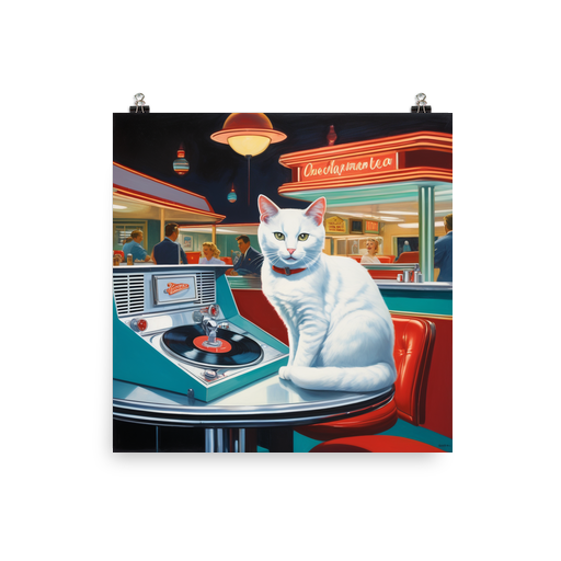 PugMug Custom White Companion Cat Poster