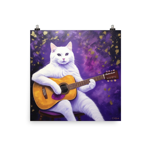 PugMug Custom White Companion Cat Poster