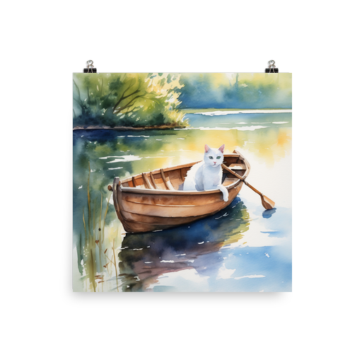 PugMug Custom White Companion Cat Poster