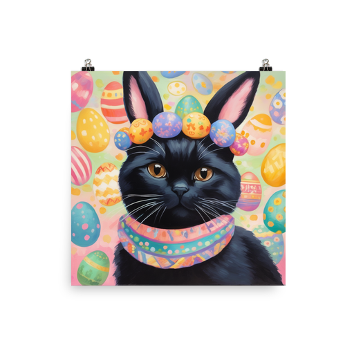 PugMug Custom Black Scottish Fold Cat Poster