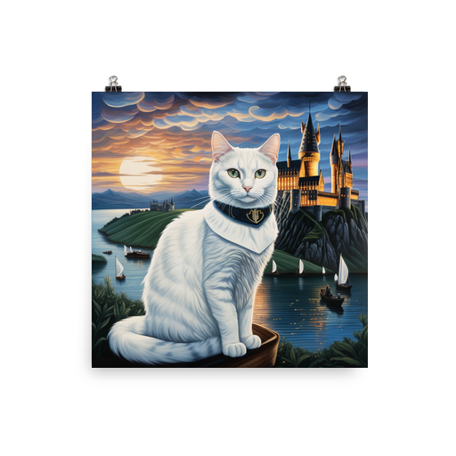 PugMug Custom White Companion Cat Poster