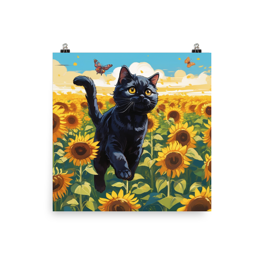 PugMug Custom Black Scottish Fold Cat Poster