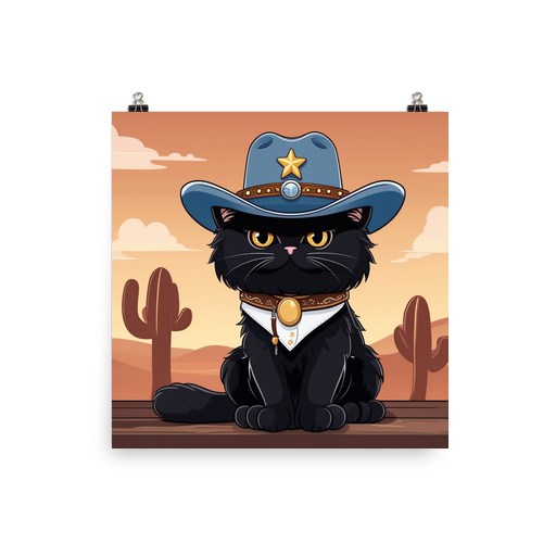 PugMug Custom Black Persian Cat Poster