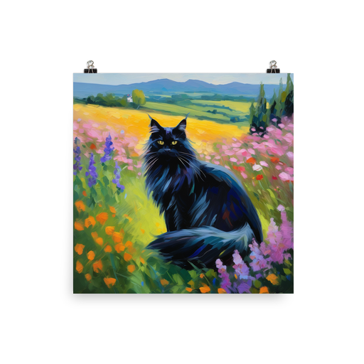 PugMug Custom Black Maine Coon Cat Poster