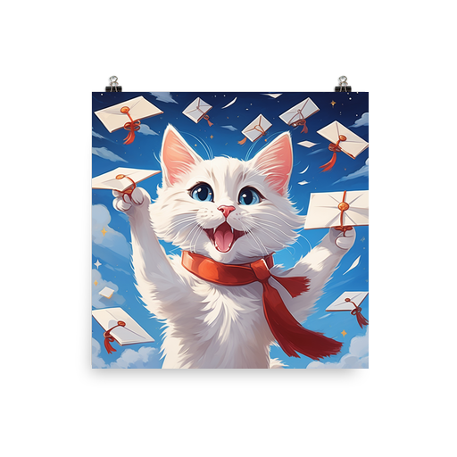 PugMug Custom White Companion Cat Poster