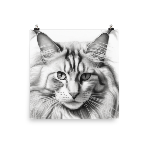 PugMug Custom White Maine Coon Cat Poster
