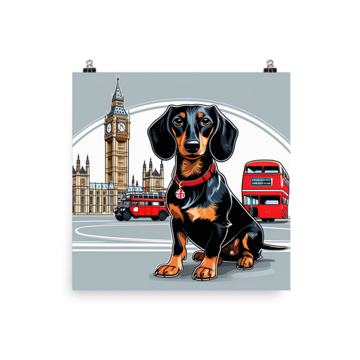 PugMug Custom Black Dachshund Poster