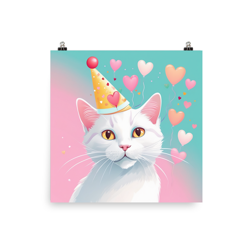 PugMug Custom White Companion Cat Poster