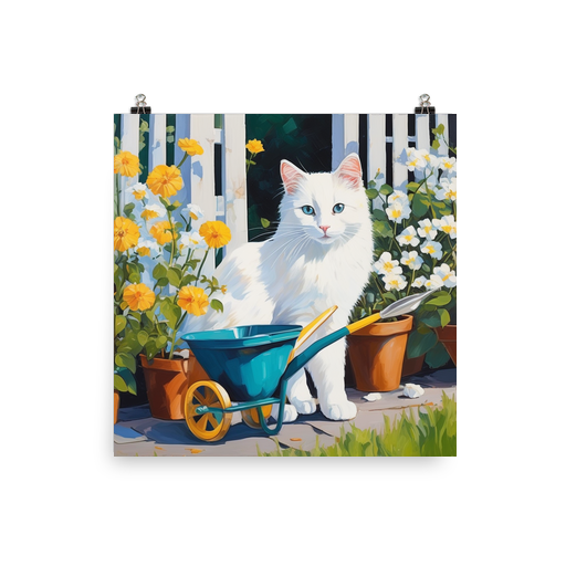 PugMug Custom White Companion Cat Poster