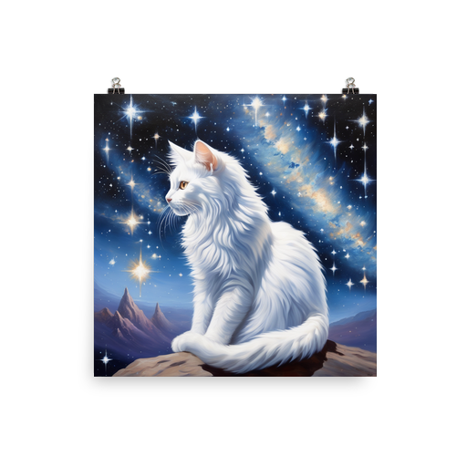 PugMug Custom White Companion Cat Poster