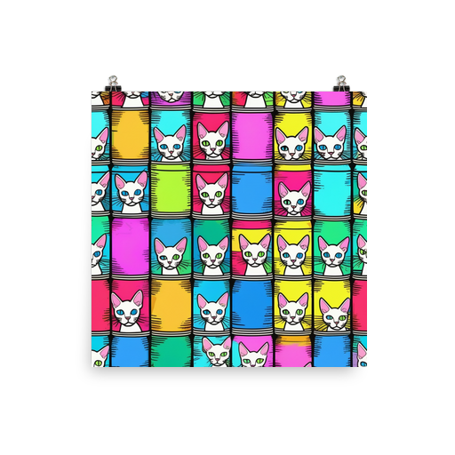 PugMug Custom Tabby Devon Rex Cat Poster