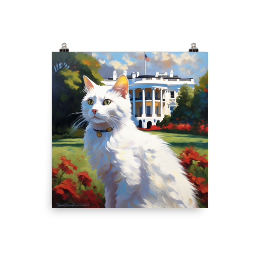 PugMug Custom White Companion Cat Poster