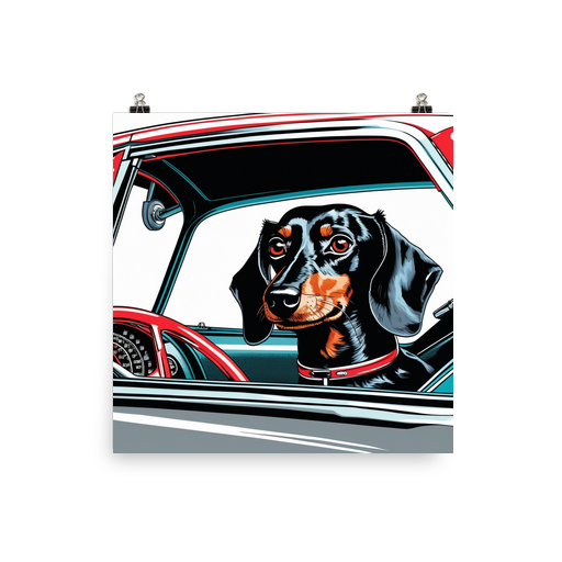 PugMug Custom Black Dachshund Poster